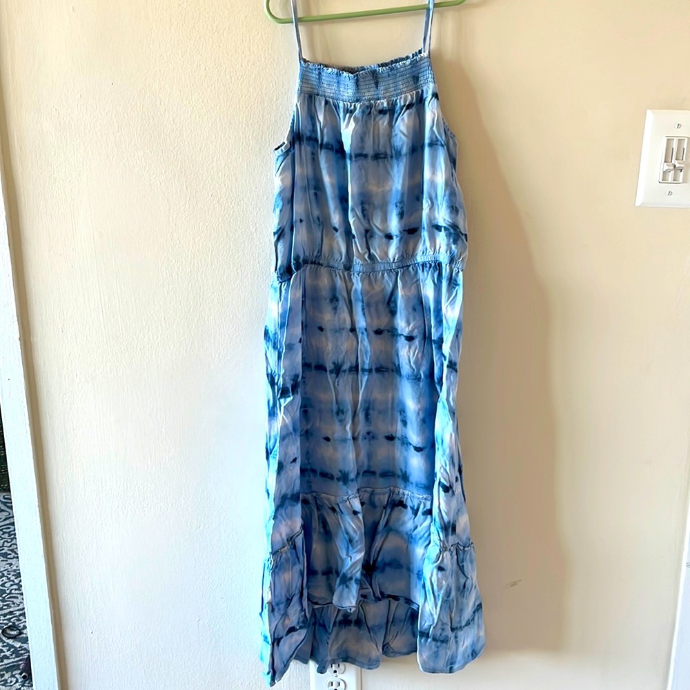 Girls size xl 14-16 blue tie dye summer maxi dress